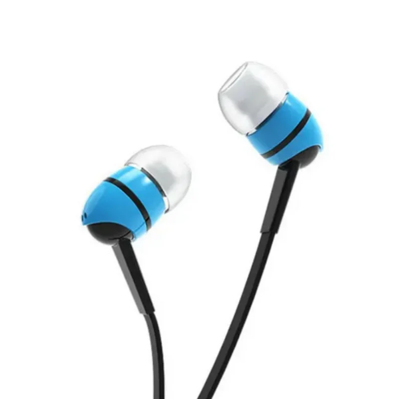 Universal flat cable 3.5mm stereo wired in-ear earphone