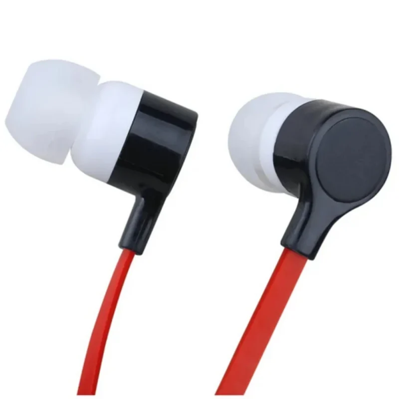 Universal flat cable 3.5mm stereo wired in-ear earphone