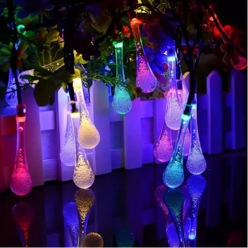 Multicolor Crystal Drop String LED Lights for Diwali , Christmas , Wedding ( 3 Meter )