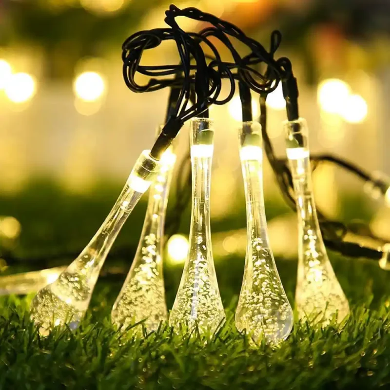 warm white Crystal Drop String LED Lights for Diwali , Christmas , Wedding ( 3 Meter )